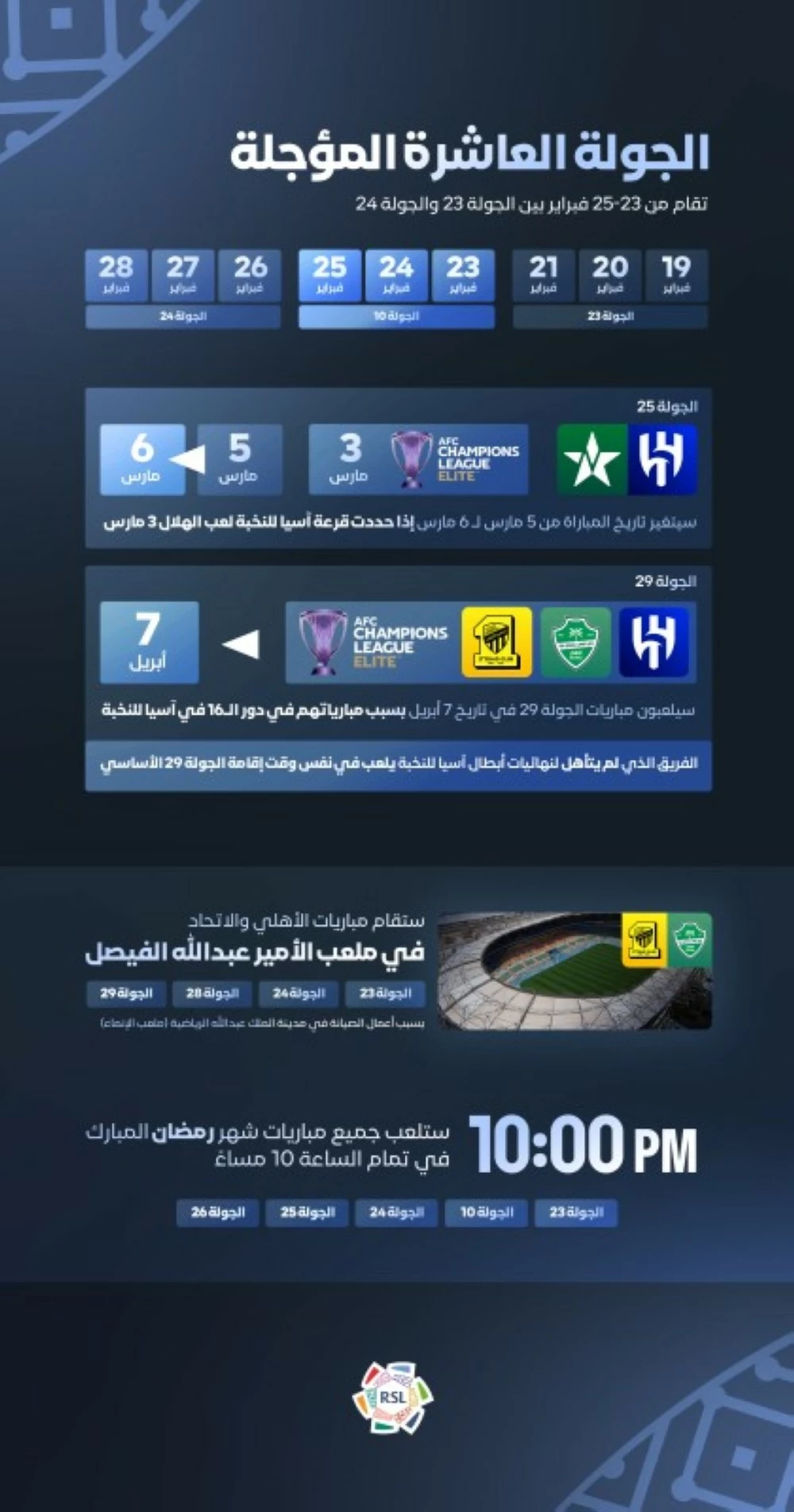 جدول دوري روشن السعودي: مواعيد 8 جولات حاسمة لموسم 2026