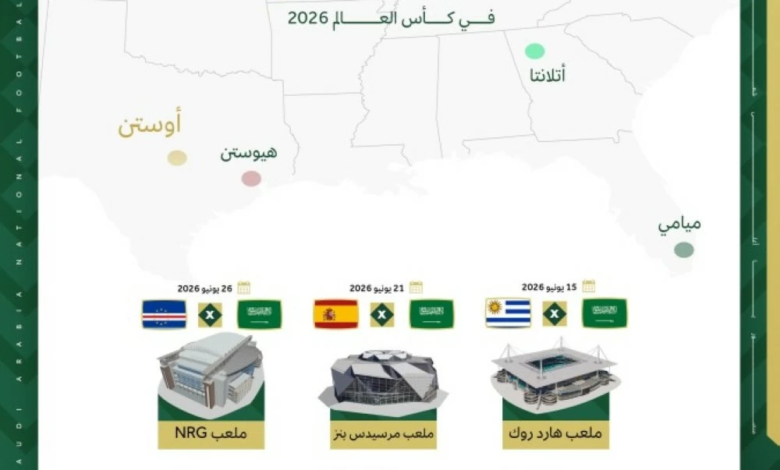 المنتخب السعودي يختار أوستن مقراً له في كأس العالم 2026