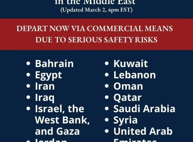 أمريكا تدعو مواطنيها لمغادرة الشرق الأوسط: تحذير أمني عاجل