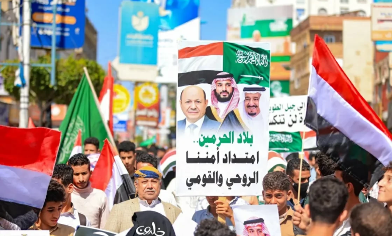 مليونية تعز تندد بالاعتداءات الإيرانية على السعودية والمنطقة