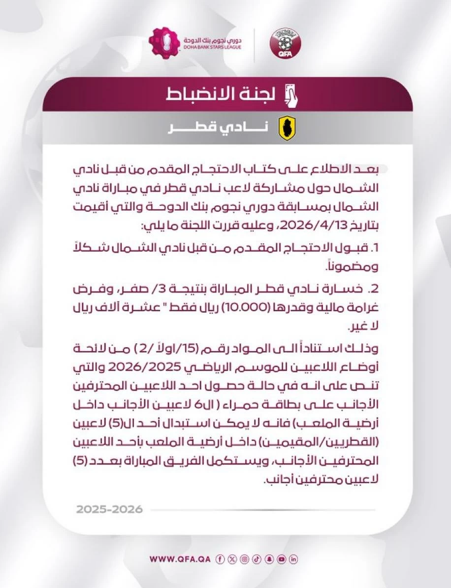 احتجاج الشمال يقلب الدوري القطري: السد في ورطة حقيقية