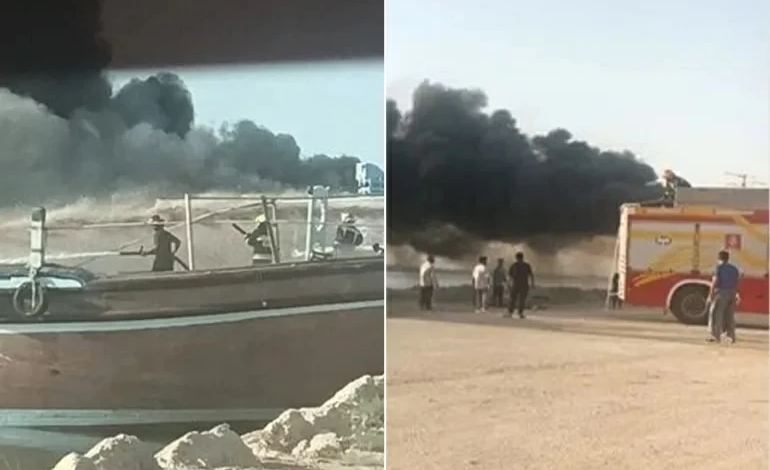 تفاصيل اندلاع حريق ميناء دير الإيراني في سفن تجارية