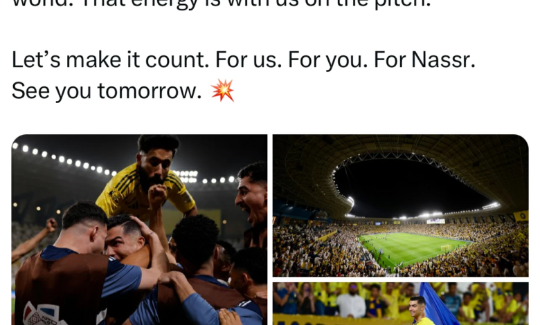 تفاصيل رسالة رونالدو لجماهير النصر قبل ديربي الرياض